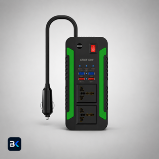 مبدل برق و شارژ داخل خودرو 300 وات گرین (Green Spark 300 Power Inverter) – مدل GNSPI300WAT